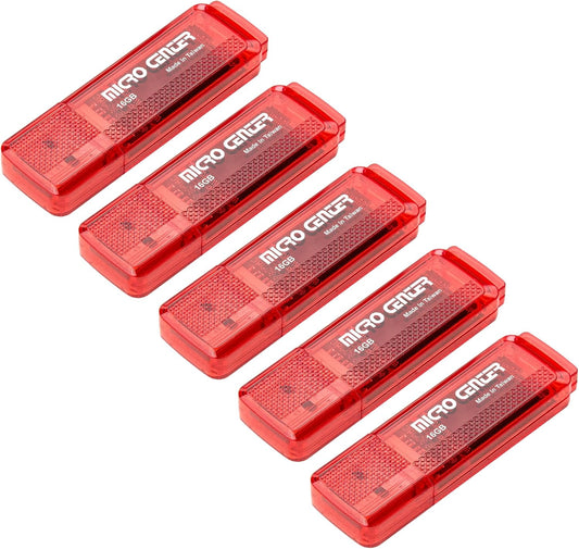 INLAND Micro Center Super Speed 5 Pack 16GB USB 3.0 Flash Drive Gum Size Memory Stick Thumb Drive Data Storage Jump Drive