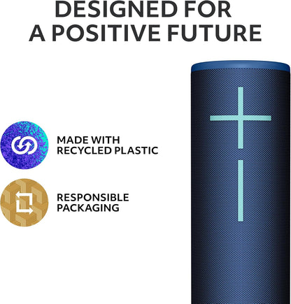 Ultimate Ears MEGABOOM 4 Portable Waterproof Bluetooth Speaker, 360-Degree Sound, Thundering Bass, 147ft Range, 20-Hour Battery, Floating Speaker - Blue