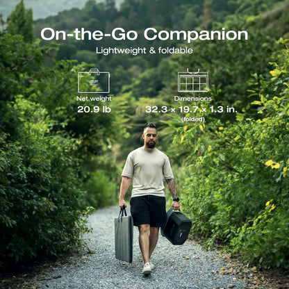 EF ECOFLOW Solar Generator 120V/3.6kWh DELTA Pro with 2x220W Portable Solar Panel, 23% High-Efficiency, 5 AC Outlets, 3600W Portable Power Station for Home Use Emergency Blackout Camping RV