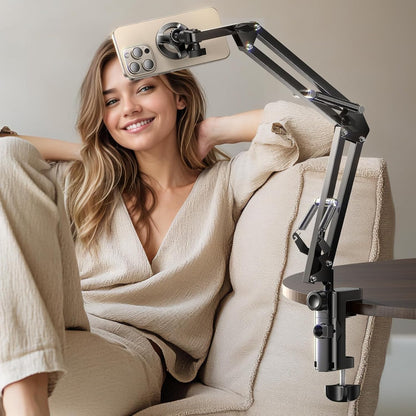 LISEN Gooseneck Phone Holder for Bed Magsafe Phone Stand for iPhone 16 15 Stand Holder for Desk Adjustable for Magsafe Accessories Recording for iPhone Mount for Filming Camera Laying Down