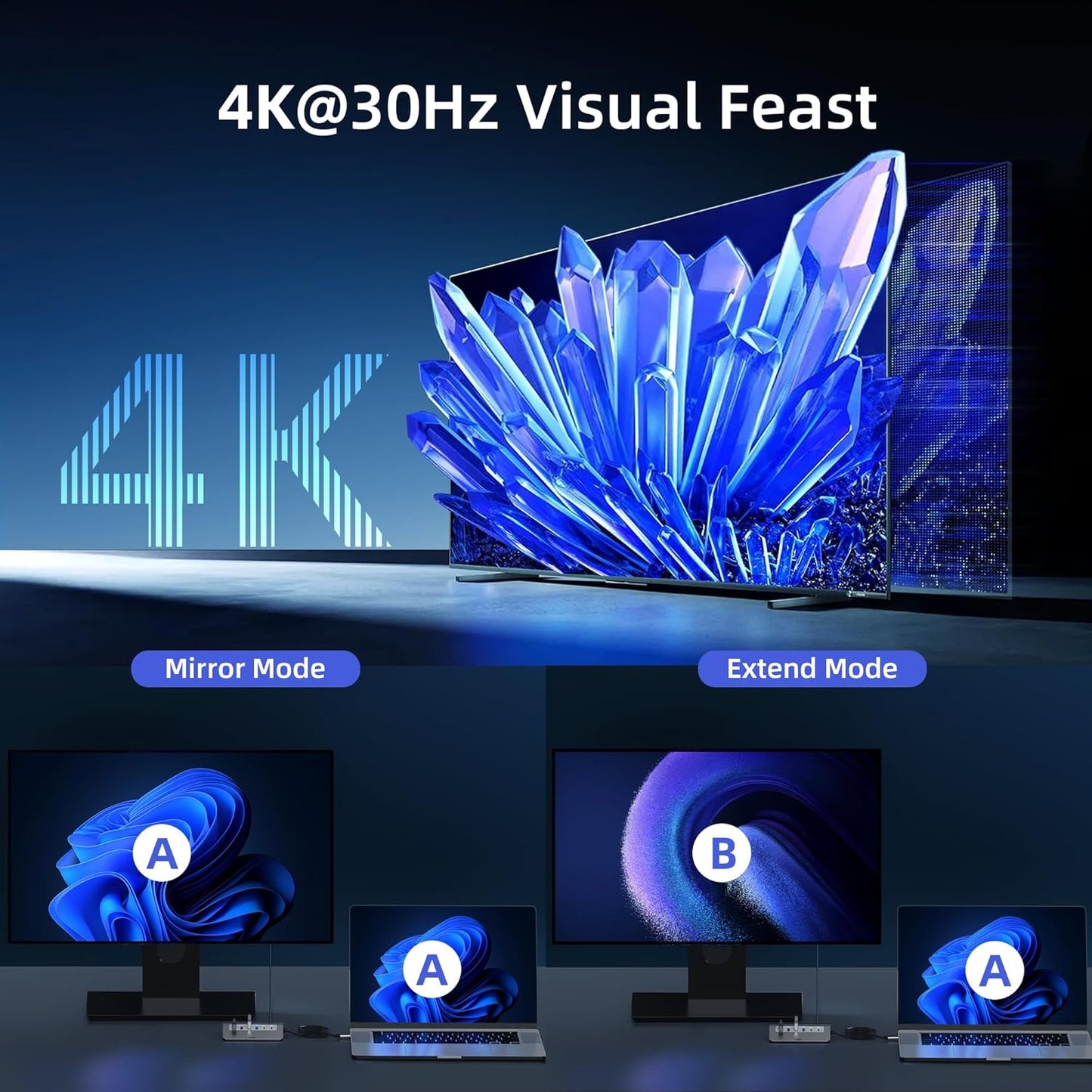 USB C Hub,Mosirui 9 in 1 USB C Hub Multiport Adapter with 4K HDMI,Type C 3.0 5Gbps,USB A 3.0/2.0,PD 100W, SD/TF Card Reader,USB C Dock for MacBook Pro/Air,iPad,iMac,iPhone,HP,Dell and More (3.3 Ft)