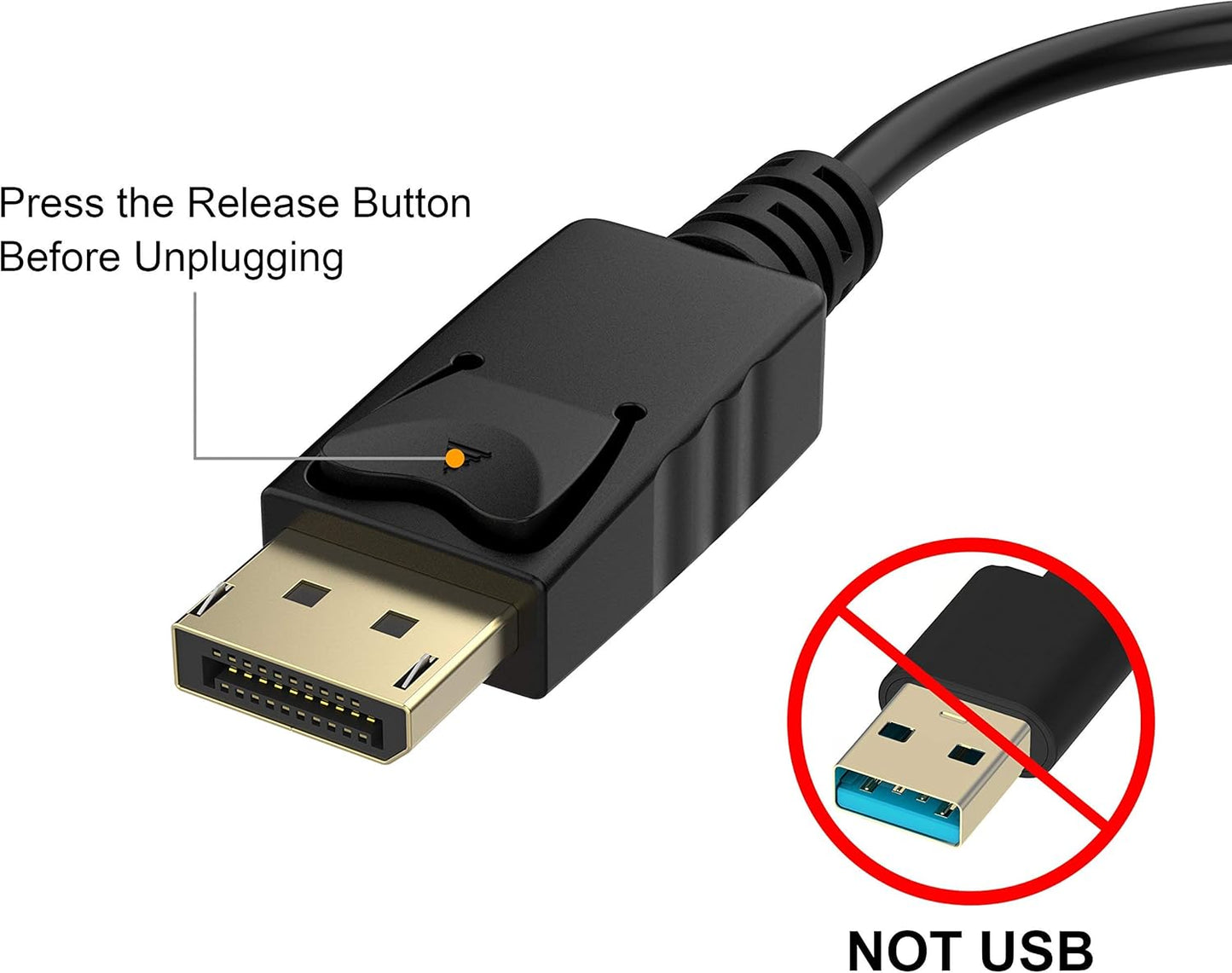 4K DisplayPort (DP) to HDMI Adapter, Uni-Directional Gold-Plated Display Port Computer to HDMI Screen Converter (Male to Female) Compatible with HP, Dell, Lenovo & More, Passive - Black