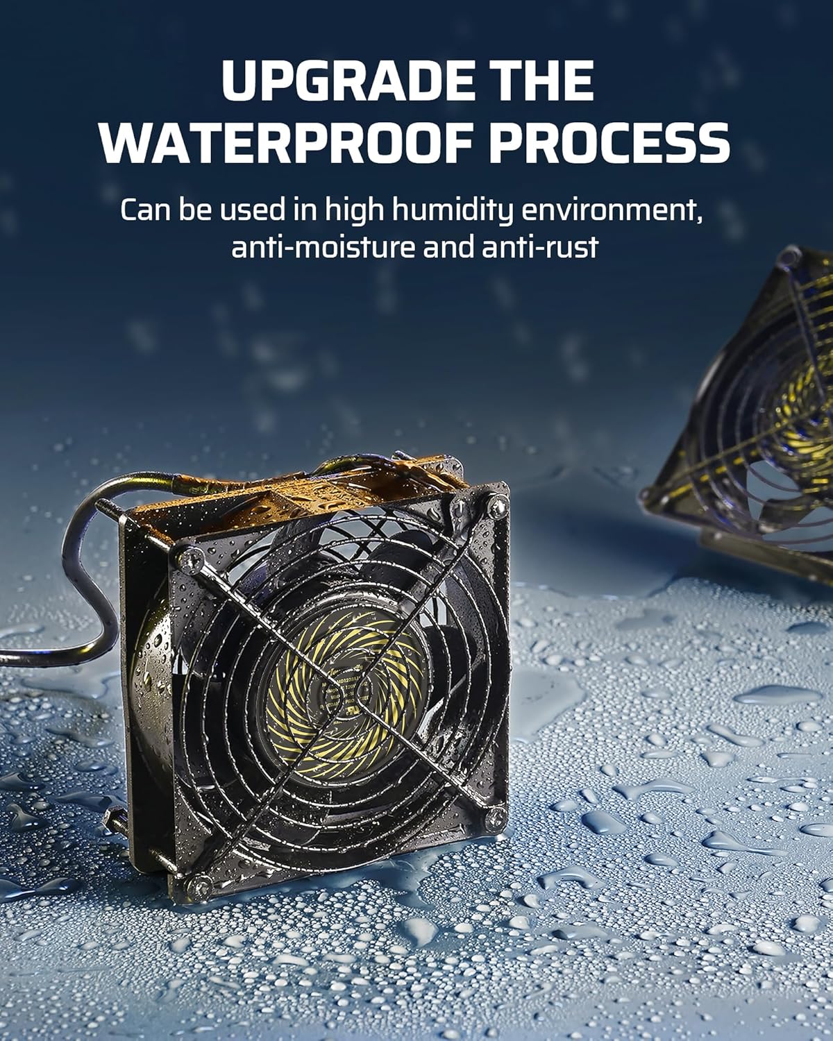 DEWENWILS 2 Pack 120V AC Fan, Waterproof Exhaust Fan 120mm, 13W 2800RPM 60CFM, DIY Cooling Fan for Refrigerator, Computer Case, Compressor Engine, Generator, UL Listed