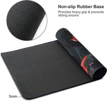 Koi Fish Large Mouse Pad,Gaming Keyboard Desk Pad,Extended Mouse Mat Non-Slip Rubber Base with Stitched Edges for Office Game Home XL 31.5"x11.8"