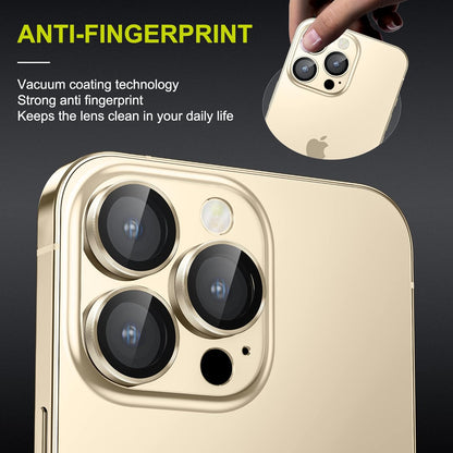 WSKEN for iPhone 14 Pro/iPhone 14 Pro Max Camera Lens Protector,[Night Shooting Mode] HD Tempered Metal Glass Camera Screen Protector Cover Film Accessories, Gold