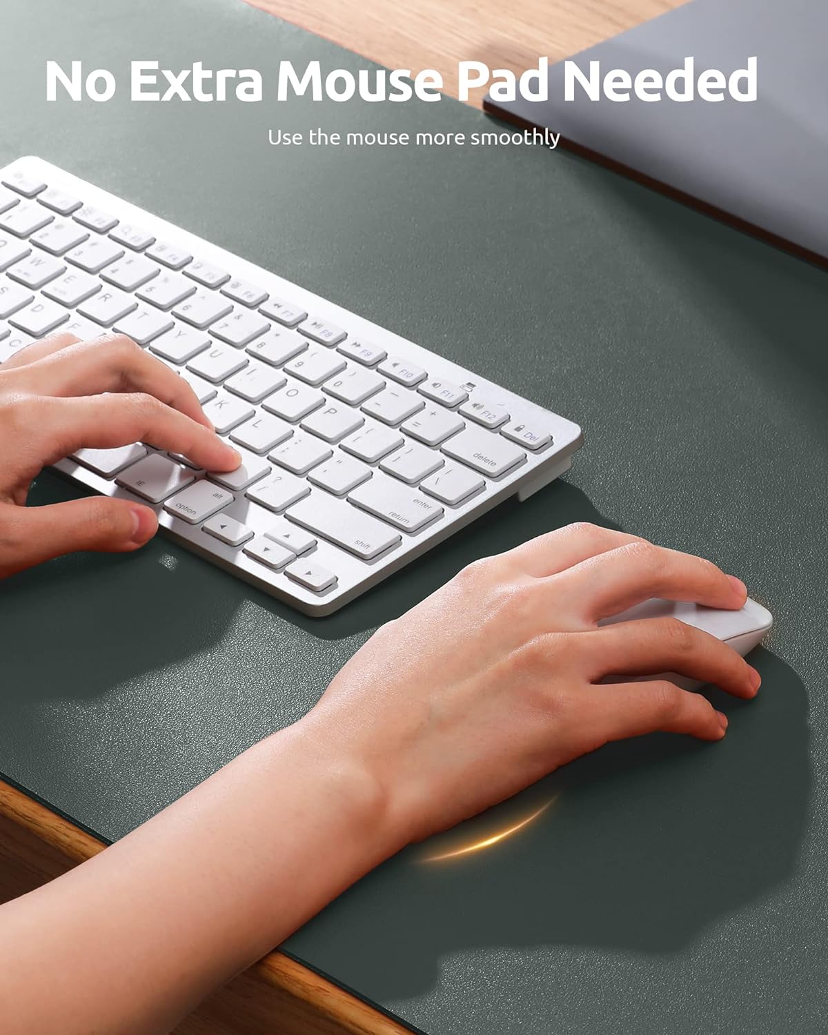 YSAGi Leather Desk Pad Protector, Office Desk Mat, Large Mouse Pad, Non-Slip PU Leather Desk Blotter, Laptop Desk Pad, Waterproof Desk Writing Pad for Home (23.6" x 13.8", Dark Green)