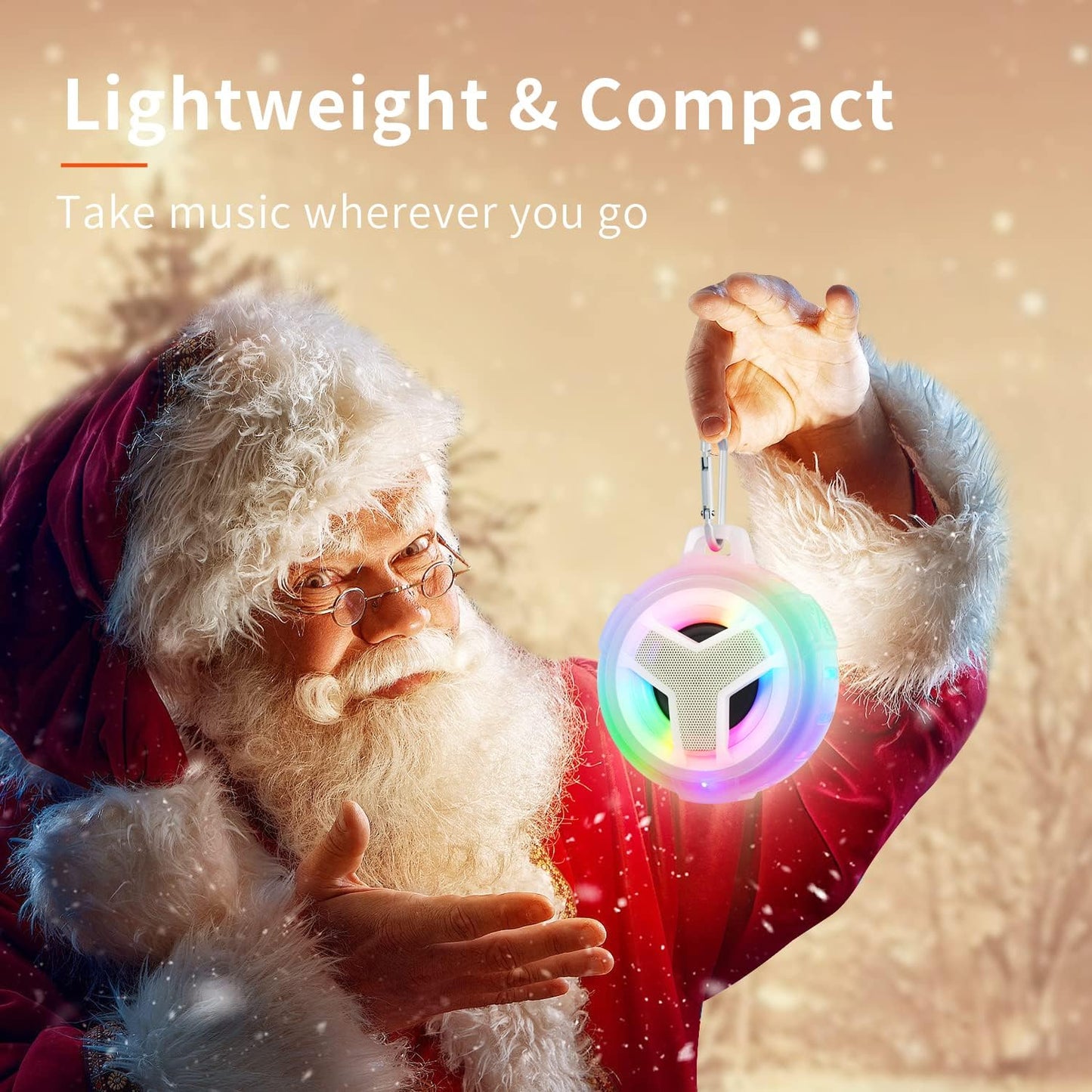 EBODA Bluetooth Shower Speaker, Portable Bluetooth Speakers, IP67 Waterproof Wireless Speaker with LED Light, 2000mAh, True Wireless Stereo, for Men and Women, Unique Music Gifts