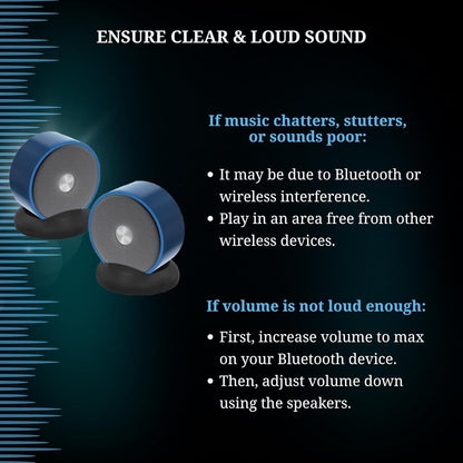 Paired Bluetooth Speakers - Surround Sound Stereo Pairing Linkable for Home TV Car