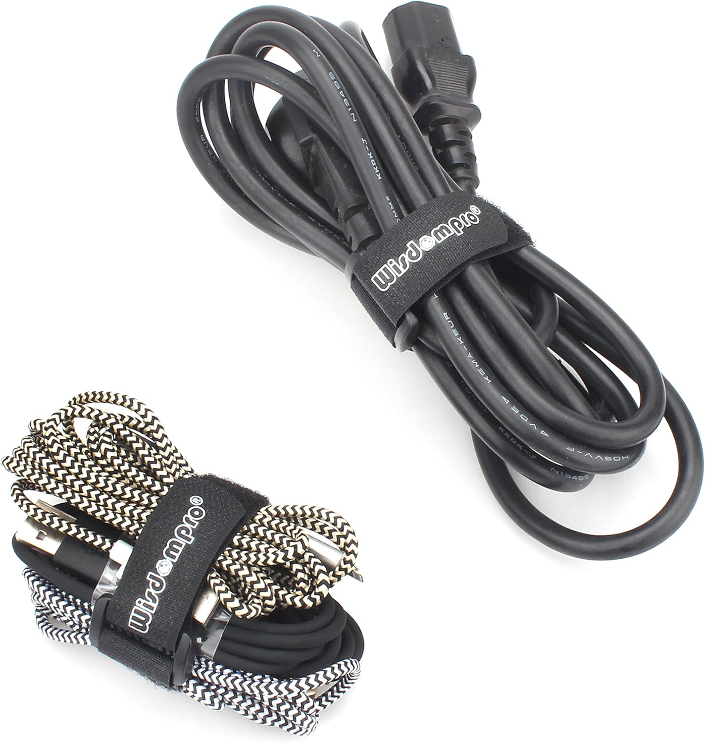 12 Pack 1 x 12 Inches Hook and Loop Reusable Fastening Cable Tie Down Straps by Wisdompro - Reusable, Durable Functional Ties to Keep Your Home, Office, Workspace from Tangled Messes of Cords