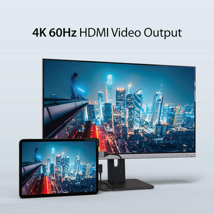 j5create iPad Pro USB C Hub- 6-in-1 Travel Dock for iPad Pro 12.9”/11”, with 4K@60Hz HDMI, USB C PD Charging 100W & Data, USB A 3.1, SD and microSD Card Reader, 3.5mm Headphone Jack (JCD612)