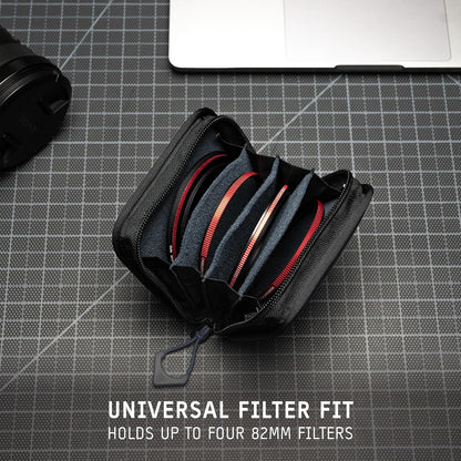 WANDRD Lens Filter Case - Store 4 Filters in Your Camera Backpack or Camera Case, Protect Photography Accessories from Scratches, Dust & Impact (Aegean Blue)