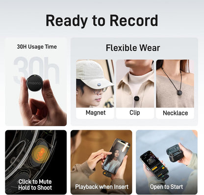 MAONO Wireless Lavalier Microphone for iPhone 14 and Below, MFi Certified Lightning Plug, 48KHz 24Bit, 1000ft Range, Voice Filter, Noise Cancellation, 30H Use for Video Recording, Streaming - Wave T5