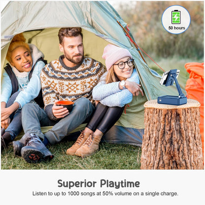 TechGlow Gifts for Men Women Foldable Cellphone Stand with Bluetooth Speaker and Power Bank Birthday Gift Idea for Mom Dad Cool Gadget Tech Gifts-Blue