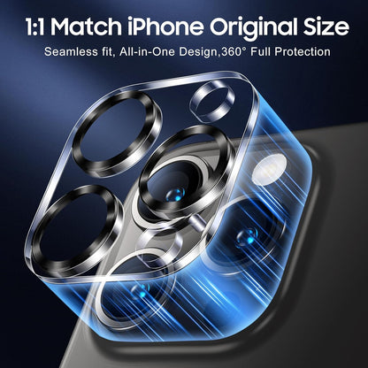 UniqueMe for 3 Pack iPhone 16 Pro/iPhone 16 Pro Max Camera Lens Protector - [Drop Protection] [Case Friendly] 9H Tempered Glass Camera Cover Screen [Update New Version] - Grey