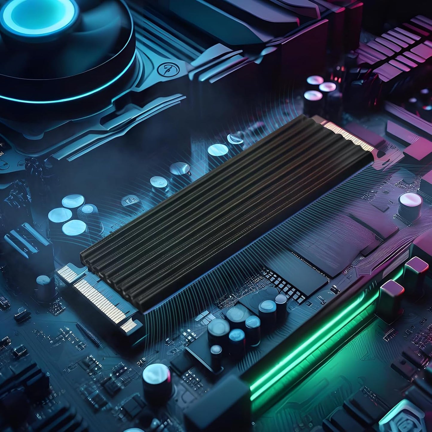 Aairhut 20 Pieces 120 x 20 x 1 mm Thermal Pads, 6 W/m.K Conductive Silicone Pad for M.2 SSD GPU Heatsink LED PS4 PS5 & More - Blue