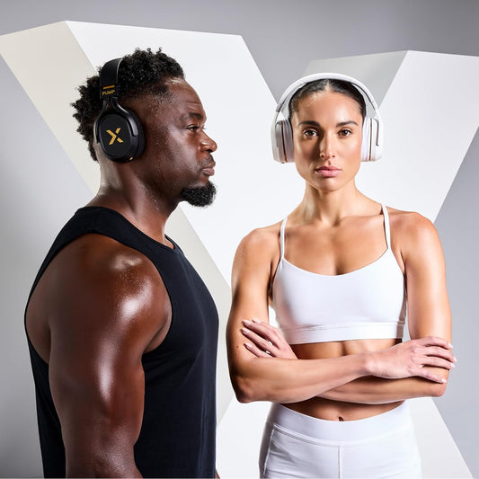BlueAnt Pump X - The Gym Headphones | Sports Headphones | Cushioned & Cooling Ear Pads | (ANC) Active Noise Cancelling/Advanced Transparency | Wireless | Up to 58hr Play Time (Black | Silver)