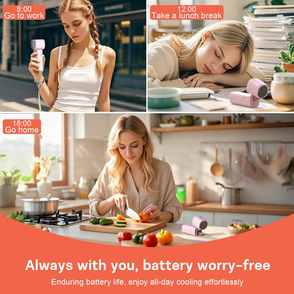 Personal Handheld Fan, Portable 3-in-1 High-Speed Turbo Fan with 5 Gear Wind, USB Mini Personal with 4000mAh Rechargeable Battery for Outdoor/Summer/Travel/Camping/Vacation Essentials Pink