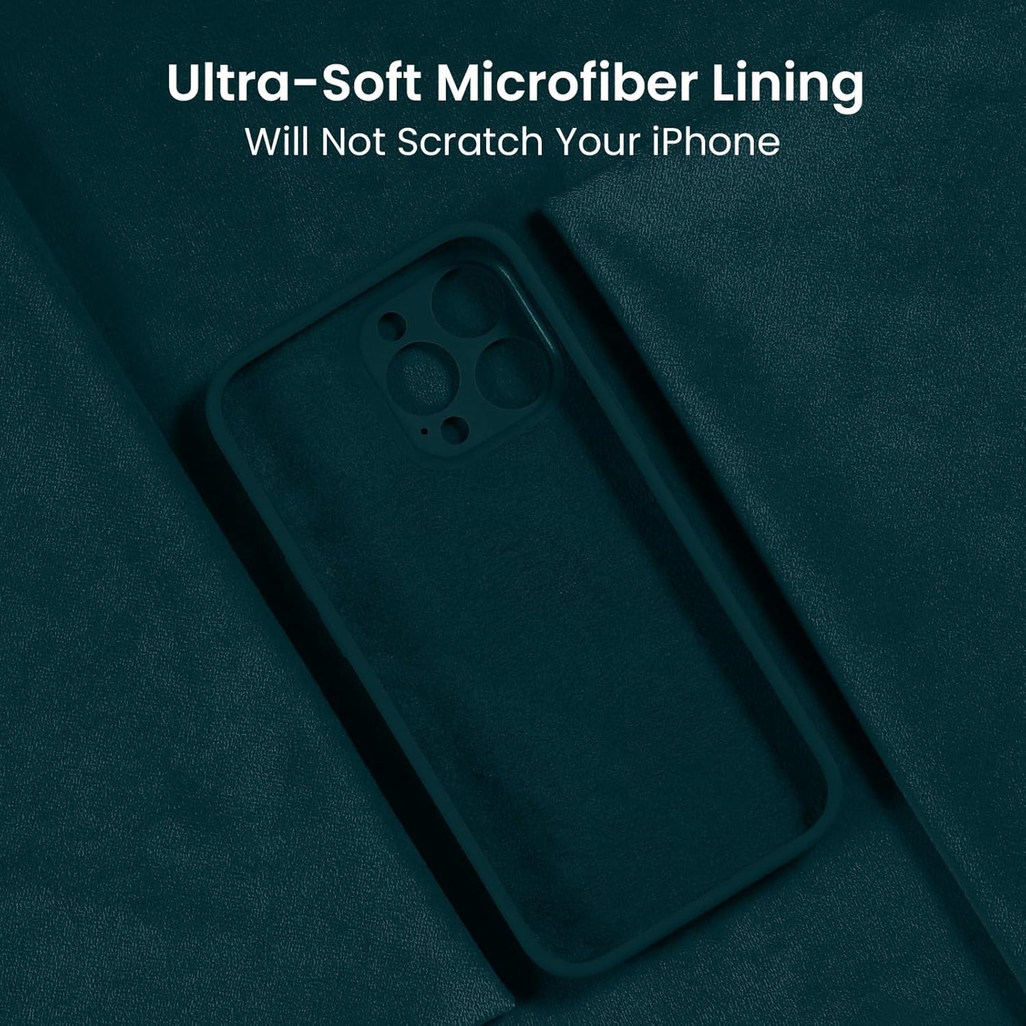 FireNova Designed for iPhone 15 Pro Case, Silicone Upgraded [Camera Protection] Phone Case with [2 Screen Protectors], Soft Anti-Scratch Microfiber Lining Inside, 6.1 inch, Teal