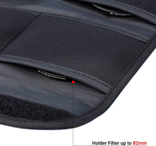 JJC 4 Pockets Lens Filter Case for Filter Up to 82mm (37mm 40.5mm 43mm 46mm 49mm 52mm 55mm 58mm 62mm 67mm 72mm 77mm),Foldout Filter Pouch with Microfiber Cleaning Cloth,Photography Filter Holder Bag