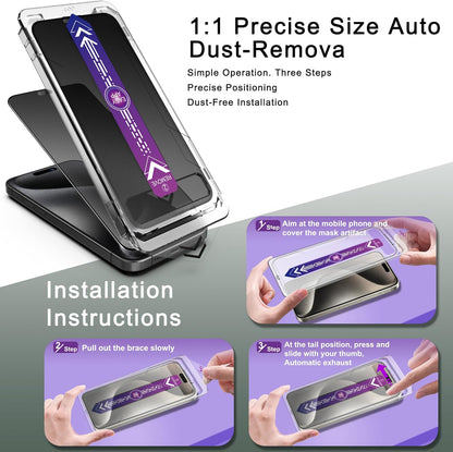 2 Pack Matte Privacy Screen Protector for iPhone 16 Plus and iPhone 15 Plus and iPhone 14 Pro Max 6.7-Inch Auto Dust Removal, No Bubbles,Anti-Spy Tempered Glass Film, Easy Installation