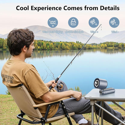 Portable Handheld Mini Fan,Speed(1-100) Adjustable Turbo Personal Fan,4000mAh Battery Rechargeable,AI Digital Display,Gifts for Women Men Camping Travel Summer Outdoor