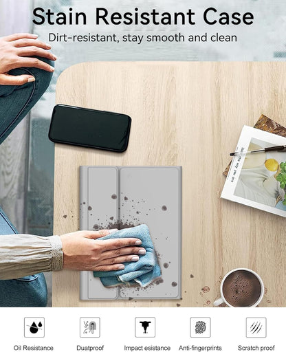 Keyboard Case for iPad 10th Generation 2022 10.9-inch - Rechargeable Detachable Wireless Bluetooth Keyboard - Smart Folio Cover with Pencil Holder for 10.9 inch Apple iPad 10th Generation, Grey