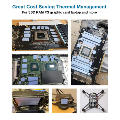 A ADWITS [ 6-Pack ] Thermal Conductive Silicone Pads, Soft Safe Simple to Apply for SSD CPU GPU LED IC Chipset Cooling -Blue