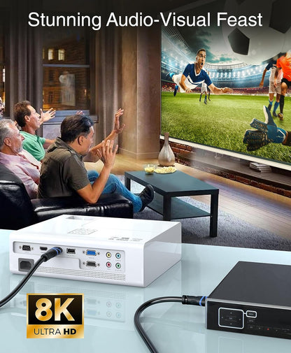 BlueRigger 8K HDMI Cable (6FT - 2 Pack, 8K 60Hz HDR, 4K 120Hz, High Speed 48Gbps with Ethernet, eARC, 3D, HDCP 2.3) - Compatible with PS5, Xbox, Roku, Apple TV, Switch, PC