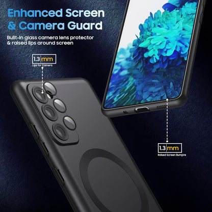 Magnetic for Samsung Galaxy S20 FE 5G Case 【Compatible with MagSafe】【Built-in Camera Lens Protector】 Slim Soft TPU Shockproof Phone Shell (Black)