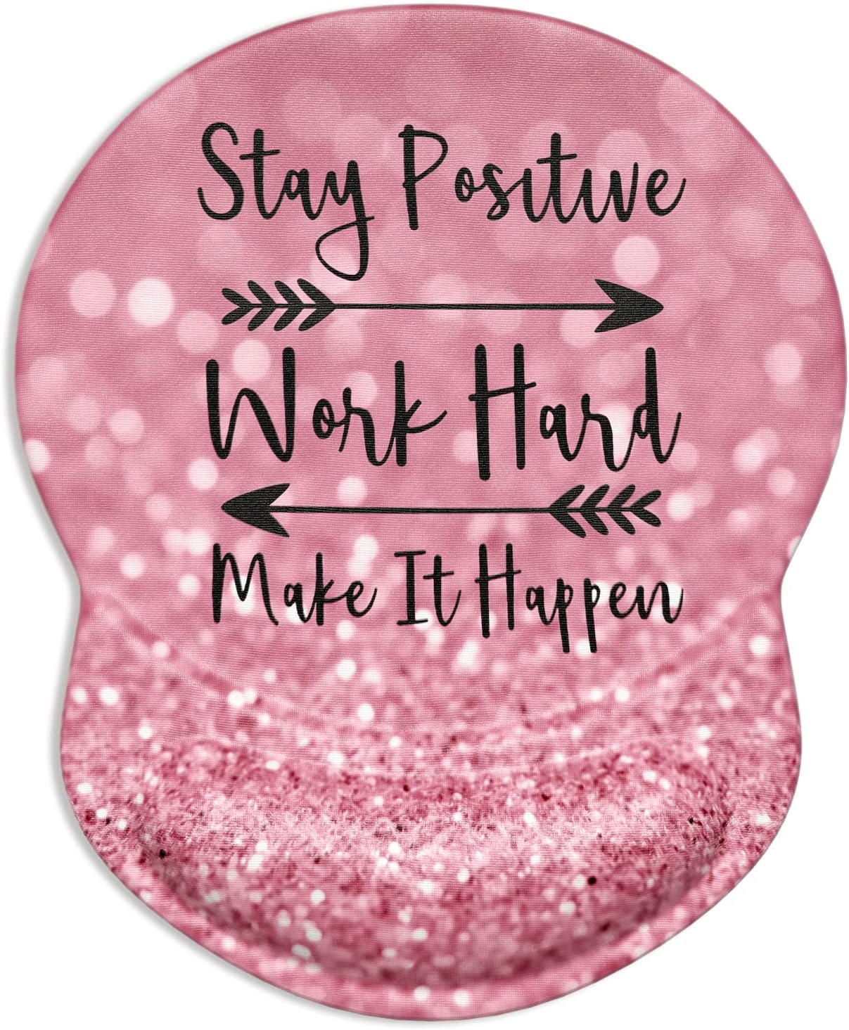 ITNRSIIET Ergonomic Mouse Pad with Gel Wrist Support Small Wrist Rest Smooth Surface Non-Slip PU Base Comfortable Office Supplies Pain Relief, 8.7 x 7.2 inches, Pretty Inspirational Quotes