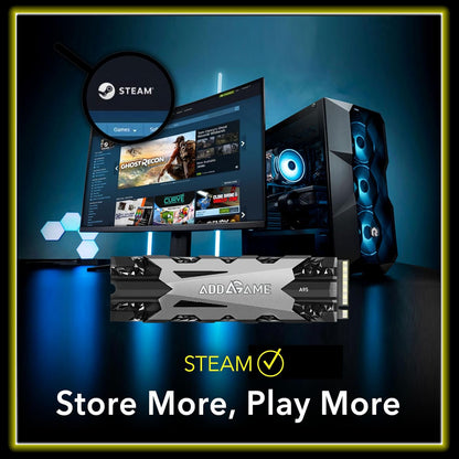 Addlink A95 4TB M.2 SSD Gaming PC Storage Expansion with Heatsink, up to 7200 MB/s, Internal Gaming SSD -2280 PCIe NVMe Gen4X4 3D TLC with Dram NAND SSD