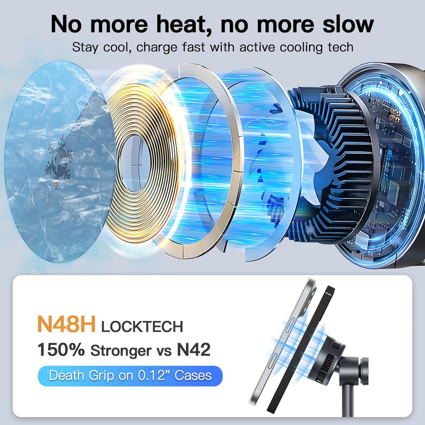 【Rapidly Cools！】 3 in 1 Charging Station for Apple - Qi2 15W for Phone Wireless Charging Station with Active Cooling, Mag-Safe Charger Stand for Phone 17 16 15 - for Apple Watch - for Airpods Series