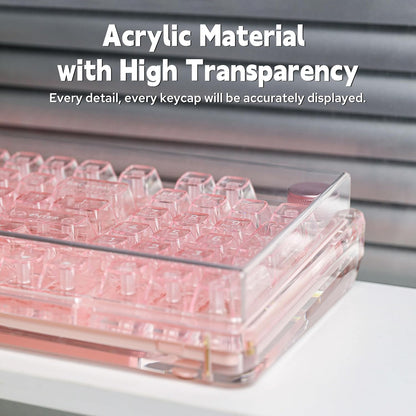 KiiBoom Premium Acrylic Transparent Keyboard Dust Cover, Waterproof, Anti-Dust, Anti-Cat Protector Cover Lid for Mechanical Keyboard (Clear, 15.4'' x 5.3'' x 0.78'')