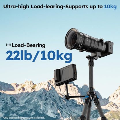 SIRUI Lightweight Carbon Fiber Mini Travel Tripod with Two-Section Center Column, Max Height 26", Supports 22lbs (AM-223+SL-100)