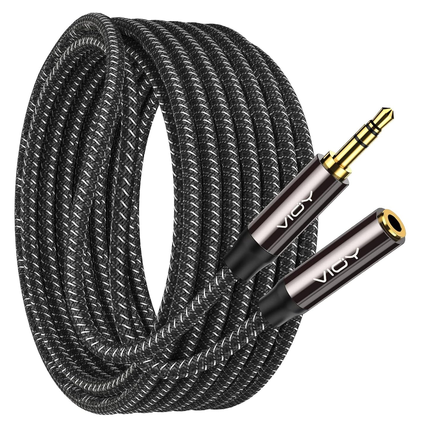 VIOY Headphone Extension Cable 50 FT,[Copper Shell, Hi-Fi Sound] 3.5 mm Male to Female Stereo Audio Cable Nylon Braided Aux Cord for Smartphones, Tablets, Media Player