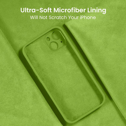 FireNova Designed for iPhone 15 Plus Case, Silicone [Camera Protection] Case with [2 Screen Protectors], Soft Anti-Scratch Microfiber Lining Inside, 6.7 inch, Sprout Green