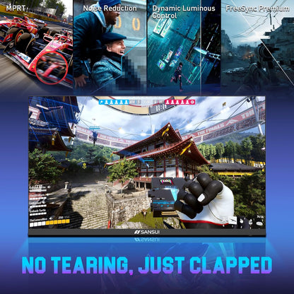 SANSUI Gaming Monitor, 24.5" 300hz 240hz FHD 1080P 1ms FPS PC Monitor Gaming, HDR, FreeSync, DisplayPort x2 HDMI x2, Fast IPS, 120% sRGB, Audio Jack, VESA Support, Desktop Compatible(ES-G25X1 PRO)