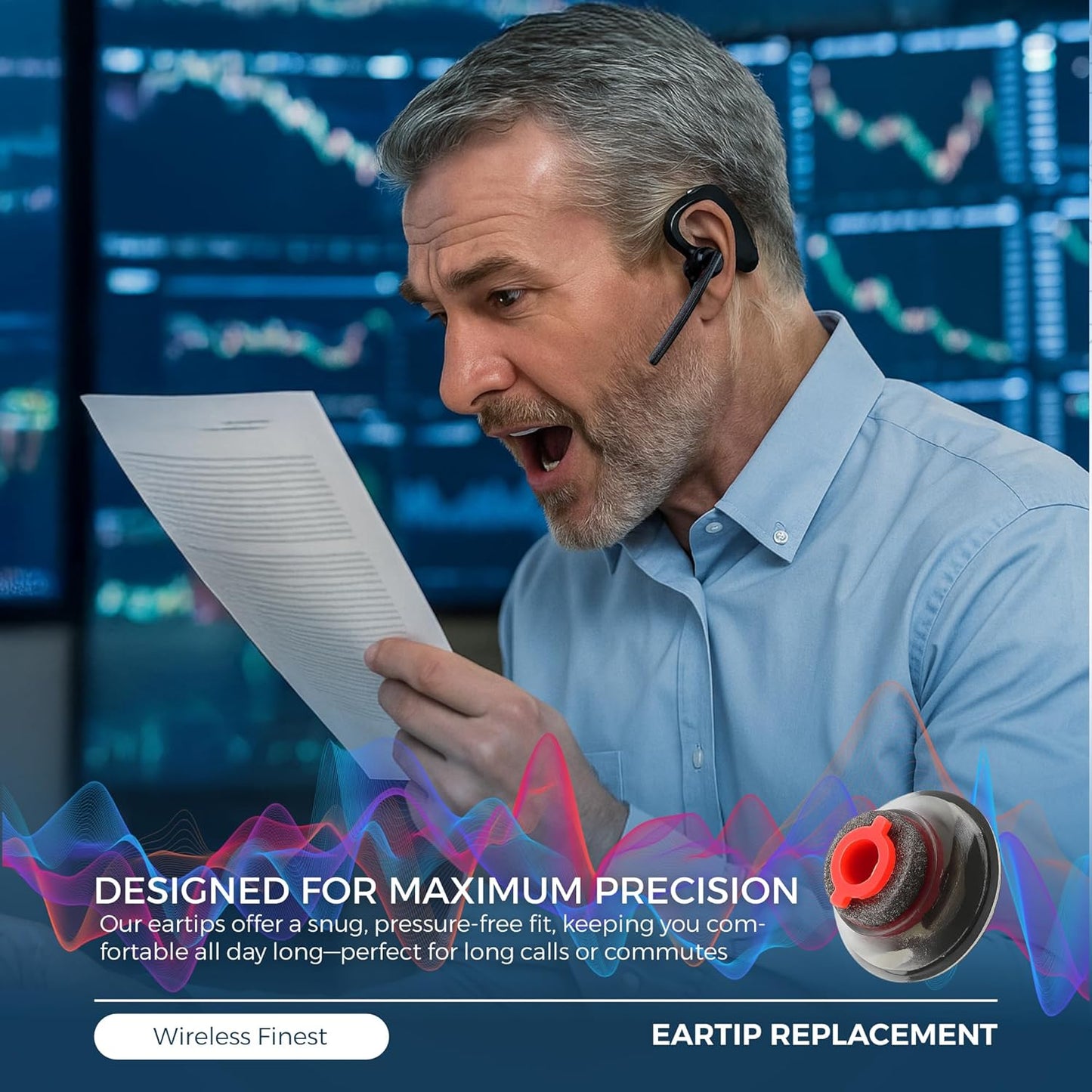 3X Ultra Comfort Eartips Ear Buds Replacement Earphone Ear Tips Kits Earpads Foam Set Cushion for Plantronics Voyager 5200 5220 5210 Series Bluetooth Headset Headphone (Mixed L/M/S)