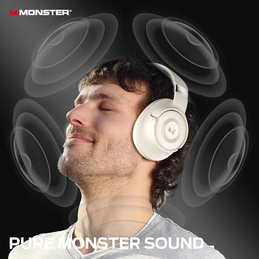 Monster Persona SE ANC Active Noise Cancelling Headphones, Bluetooth Headphones Over Ear, 60H Playtime, HiFi Stereo Audio, Deep Bass, Built-in Mic, Wireless Headsets for Home Office