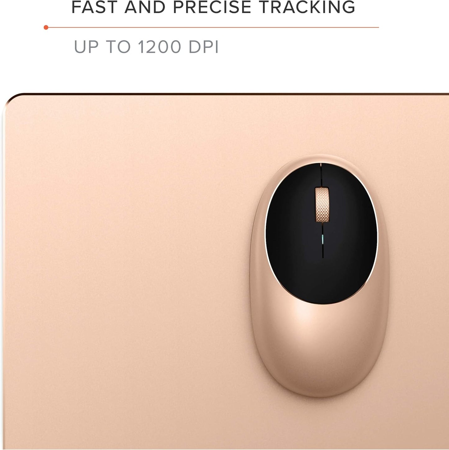 Satechi M1 Wireless Bluetooth Mouse, USB-C Rechargeable, Compact & Portable, for Mac/Windows, Compatible with M4/M3/M2 MacBook, Pro, Air/iMac/iPad Pro, iPhone 16/15/14 & More - Gold