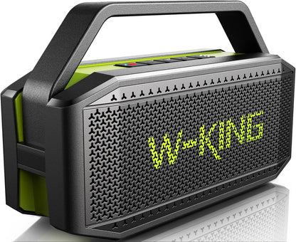 W-KING Portable Loud Bluetooth Speaker Wireless, 100W Max IPX6 Waterproof Outdoor Speaker Subwoofer, 60W Exlarge Passive Radiator- All-Round Rich Bass/40H/EQ/PowerBank/TF/AUX, Party Big Large Boombox