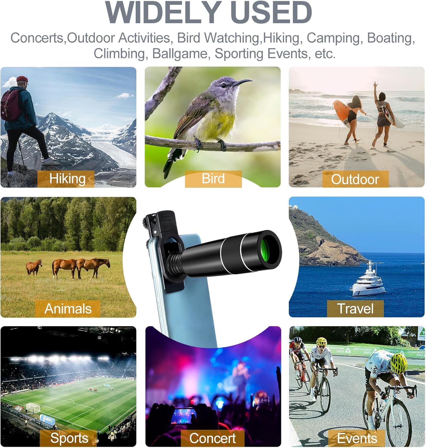 22X Long Focus Telephoto Phone Lens for iPhone and Android, Zoom Cellphone Camera Lens with Phone Clip for Picture Video Taking