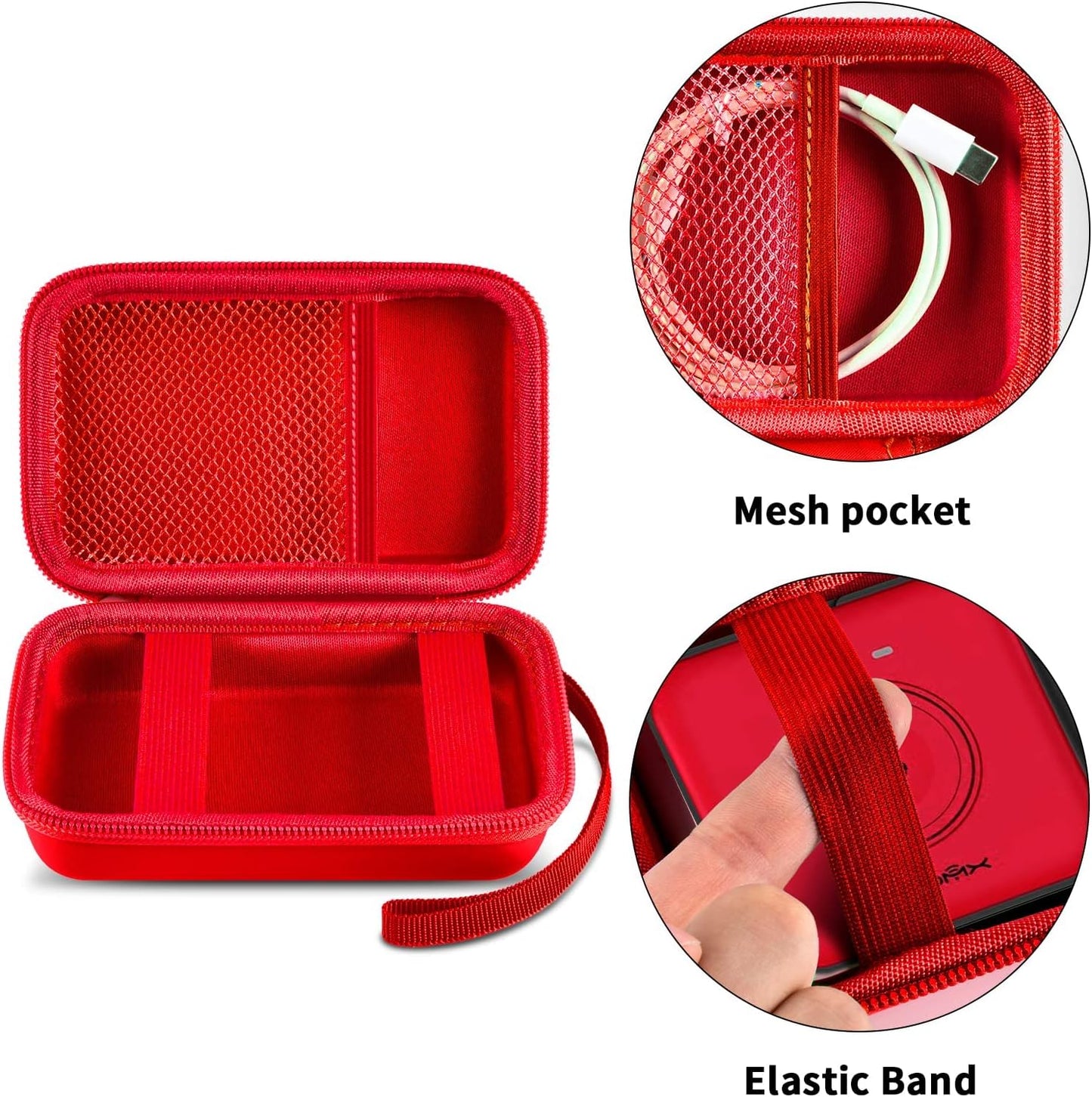 Travel Case for UCOMX for Nano/for Iseyyox/for LISEN/for RTOPS 3 in 1 Wireless Charger, Foldable Magnetic Charging Station Storage Holder Bag for Fast Charge Pad Cable and Adapter, Red-Box Only