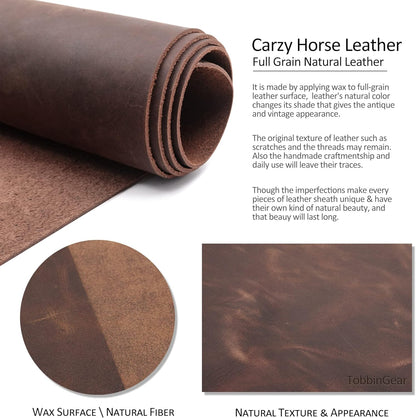 TobbinGear Leather Cell Phone Holster with Belt Clip, Leather Belt Pouch, Universal Phone Case on Belt for Men, Phone Holder for Smartphone, Left Handed, Dark Brown, Large