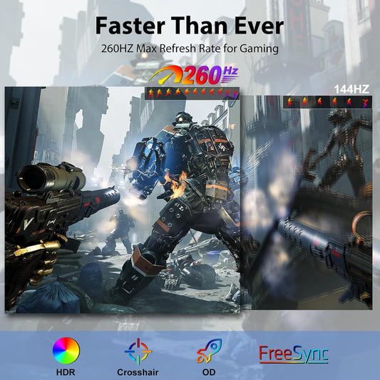 InnoView 18 Inch 260Hz Portable Gaming Monitor,2K QHD 100% DCI-P3 Portable Monitor Gameplus HDR FreeSync Laptop Monitors,Portable Screen for PC Phone Game Console