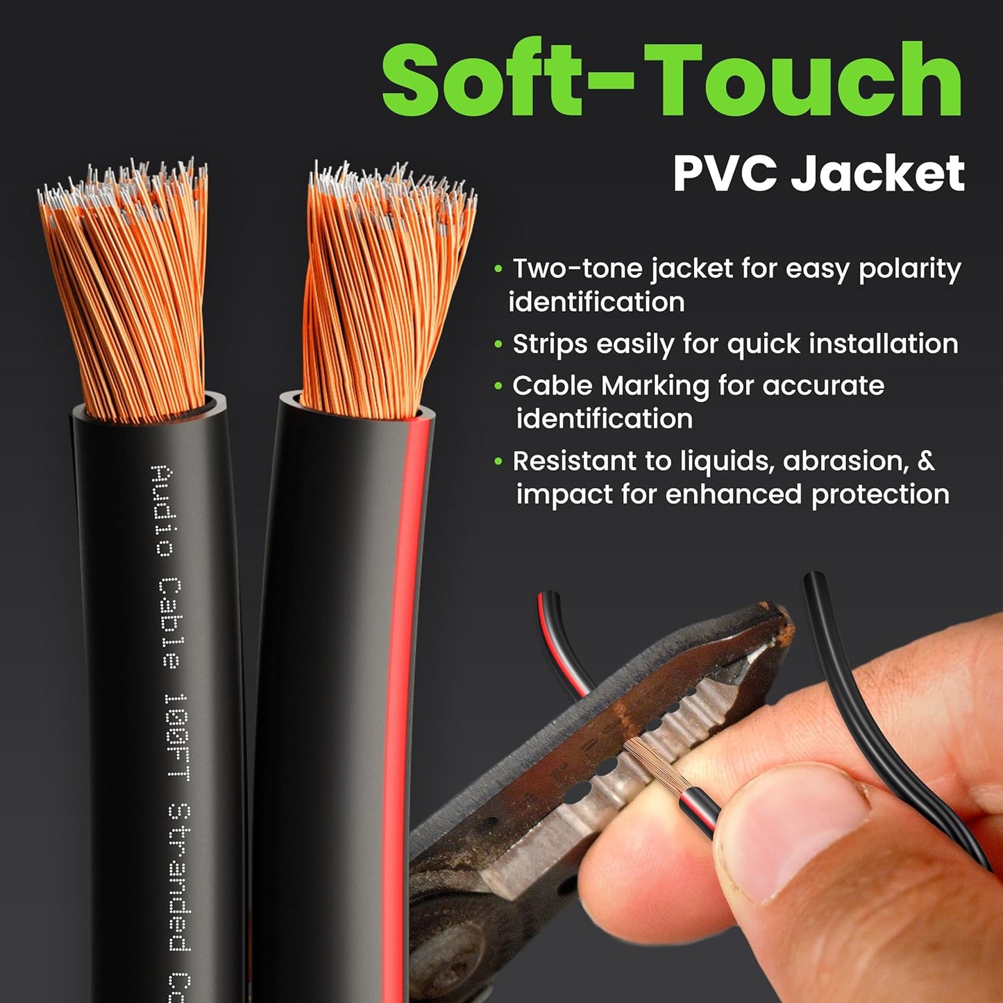 14AWG Speaker Wire, GearIT Pro Series 14 AWG Gauge Speaker Wire Cable (50 Feet / 15.24 Meters) Great Use for Home Theater Speakers and Car Speakers Black