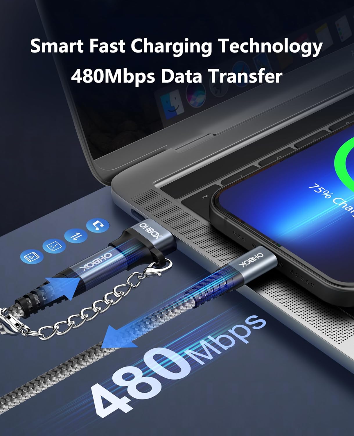 USB C to Lightning Cable Fast Charging 2Pack 6ft [Apple MFi Certified] iPhone Charger Cable Compatible with iPhone 14/13/12/11 Pro Max and USB C Female to USB A Male Adapter with Keychain