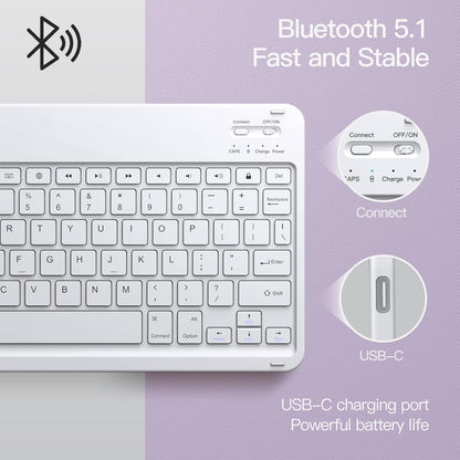 JETech Keyboard Case for iPad Air 11-Inch M3/M2 (2025/2024), iPad Air 5th/4th (10.9-Inch 2022/2020) with Pencil Holder, Magnetic Detachable Bluetooth Keyboard, TPU Back Stand Cover (Purple)