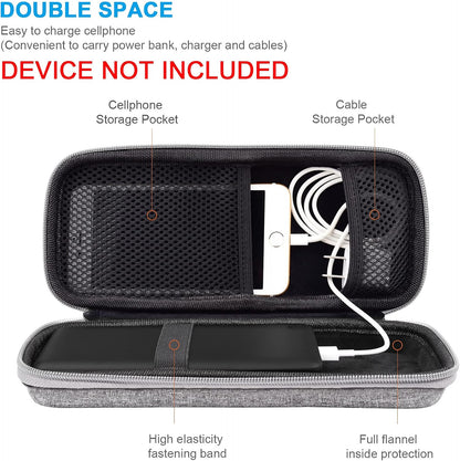 Powerbank Hard Travel Case Compatible RAV Power 26800/20100/20000mAh, Anker Power Core 26800mAh/ PowerCore +26800mAh, ROMOSS 30000mAh, Miady Charger, Ekrist, Lab599 Tx500 Radio(Light Grey)