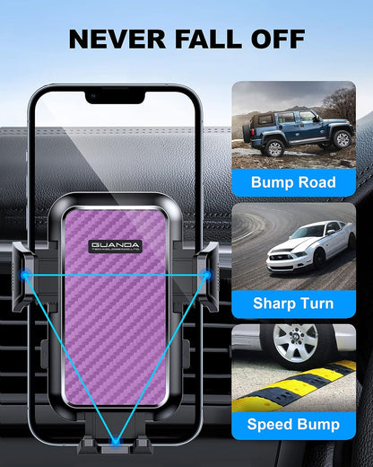 Car Phone Holder Mount for Air Vent, [Never Shake Hook Clip] 360° Adjustable Vent Clip, Compatible with Big Phones,Thick Cases, Phone Holders for Your Car–Fits iPhone, Samsung and Android